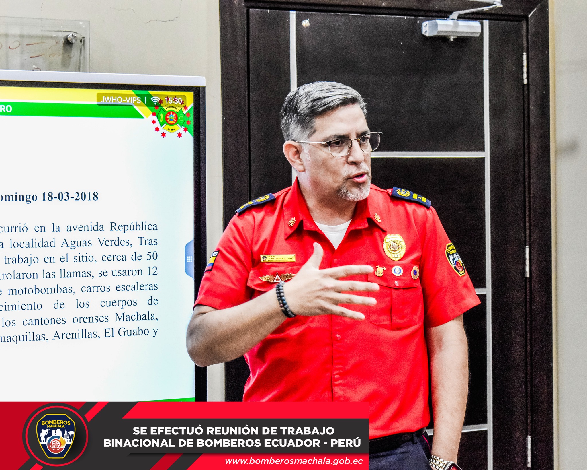 SE EFECTUÓ LA PRIMERA REUNIÓN BINACIONAL ENTRE LOS CUERPOS DE BOMBEROS DE LA PROVINCIA DE EL ORO Y TUMBES