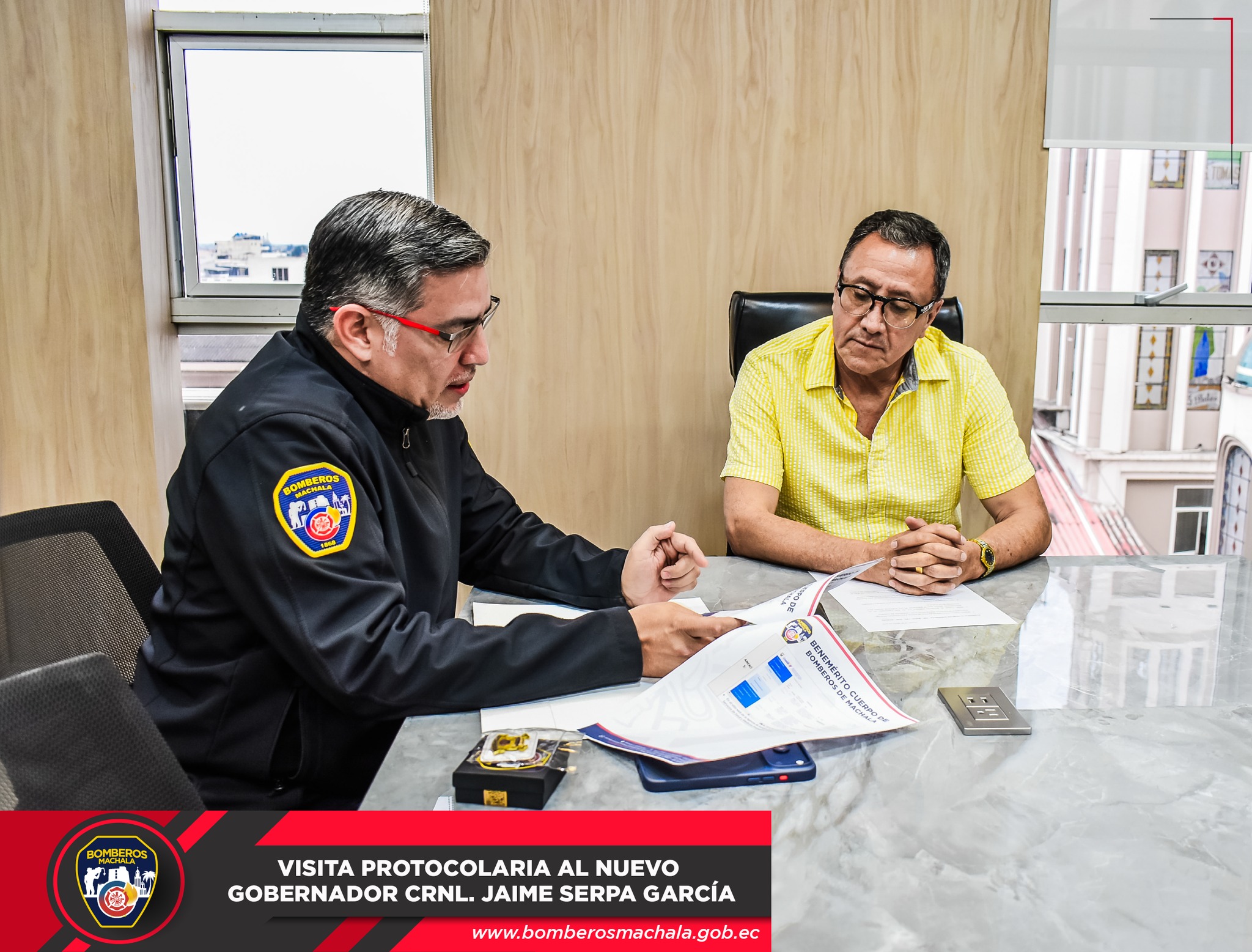 BOMBEROS FORTALECEN LA COORDINACIÓN INTERINSTITUCIONAL CON LA GOBERNACIÓN DE EL ORO.